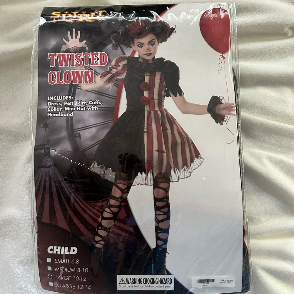 Twisted Clown Costume with Red and Black Stripes